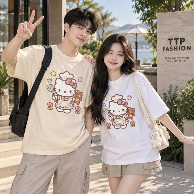 Áo Thun Mèo Đầu Bếp Cute Oversize Cotton 250 GSM | TTP Fashion