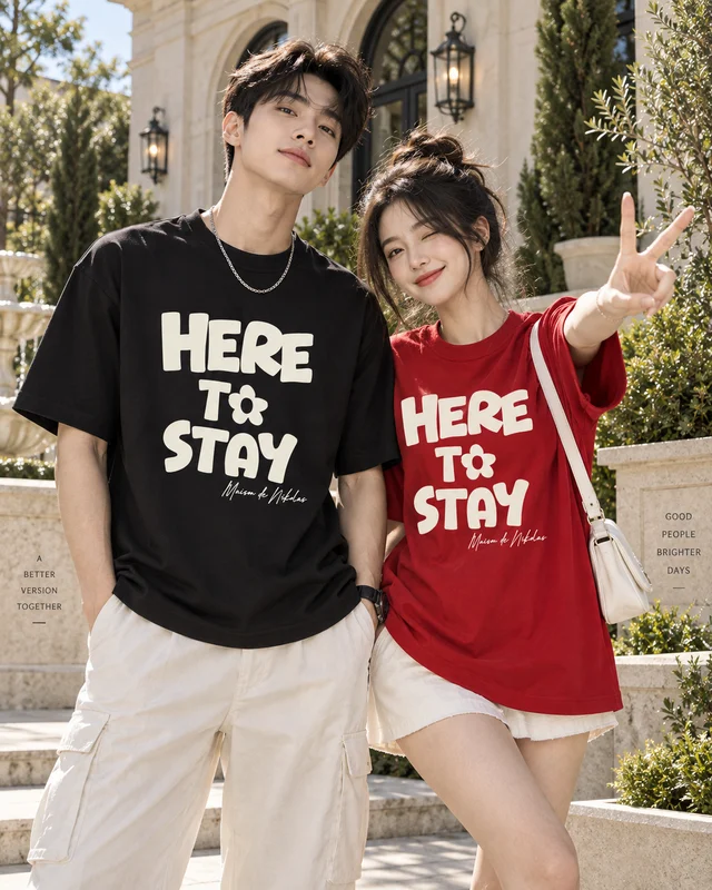 Áo Thun Cotton Oversize Here To Stay Graphic Form Rộng Unisex | TTP FASHION