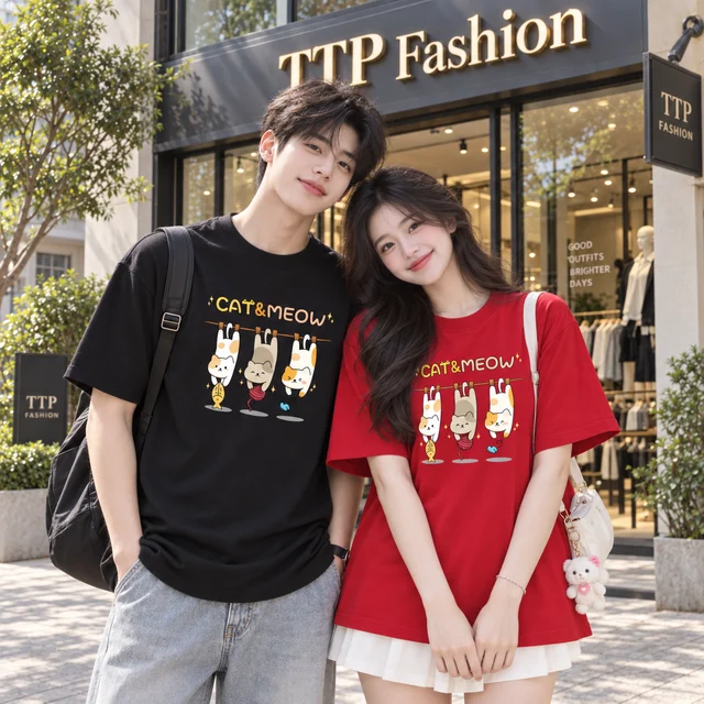 Áo Thun Oversize Cat & Meow Mèo Dễ Thương Form Rộng Unisex | TTP FASHION